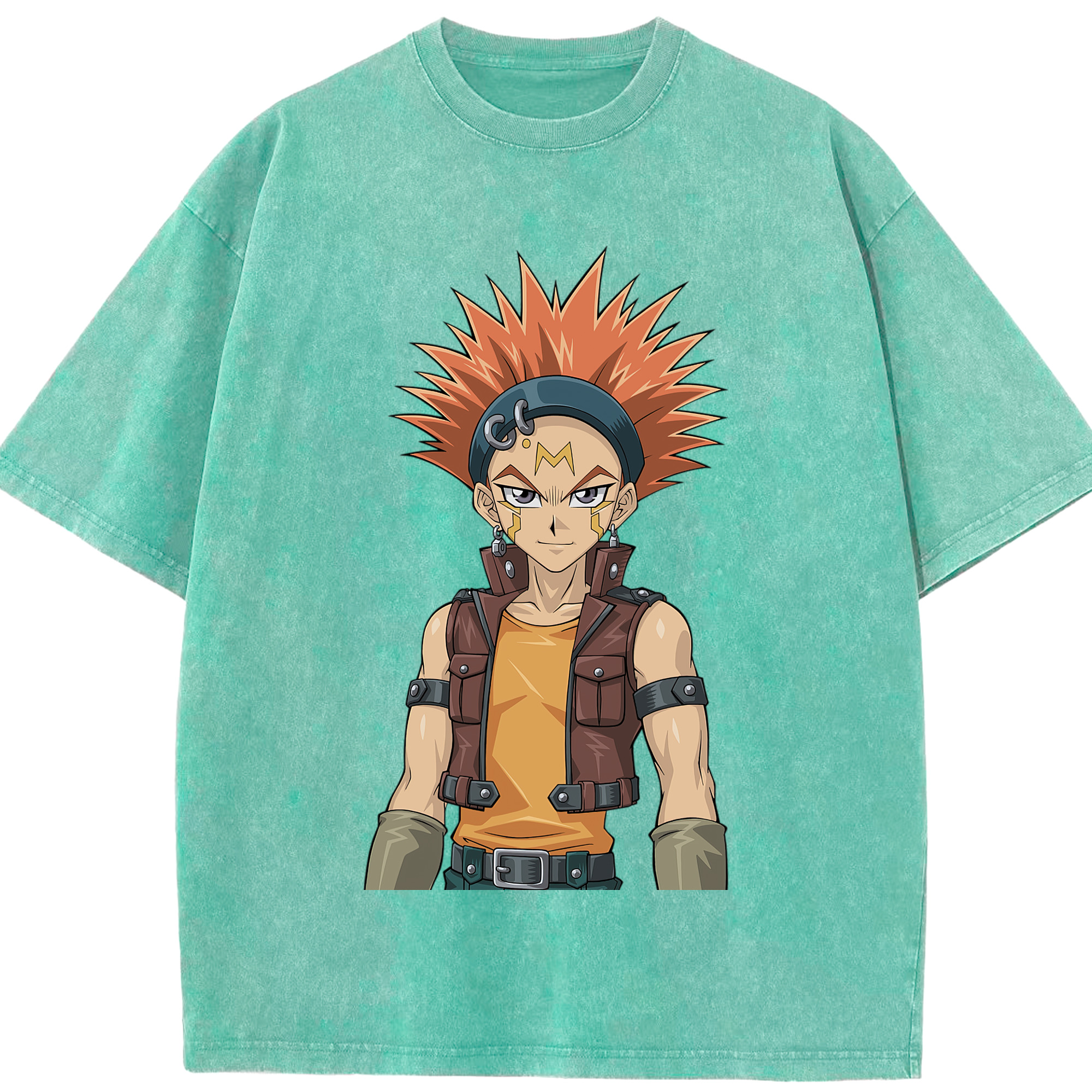 （画像用） 遊☆戯☆王 Yu-Gi-Oh! 綿100% ヴィンテージ風 半袖Tシャツ（フロントプリント）